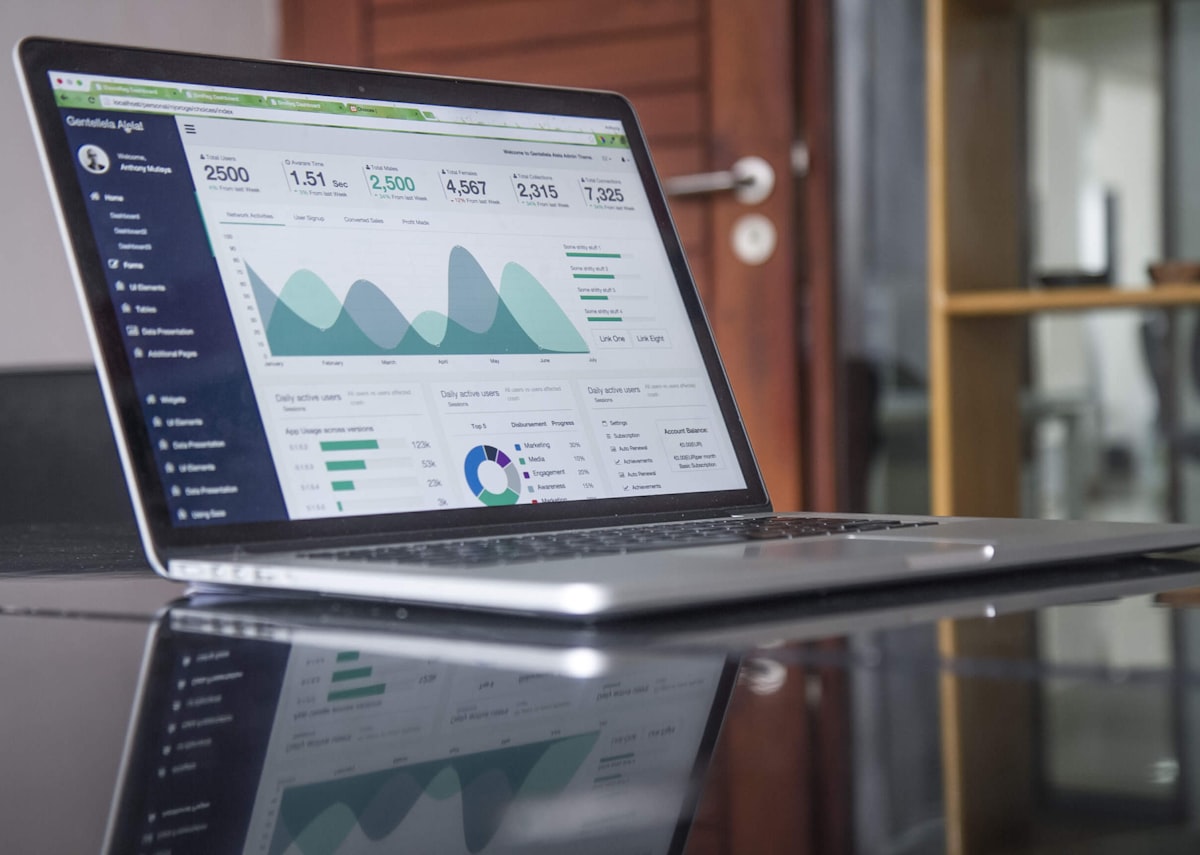 Financial charts and calculator on desk
