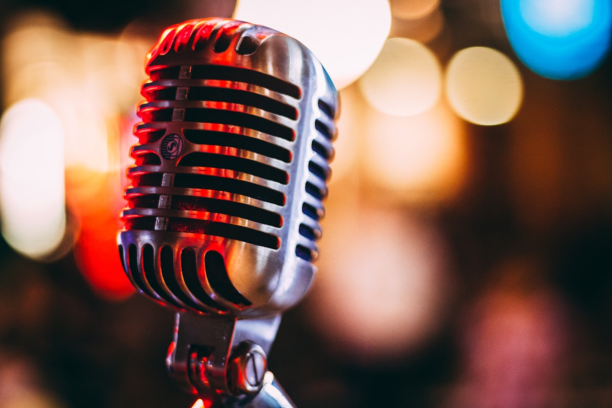 Singer at a studio microphone