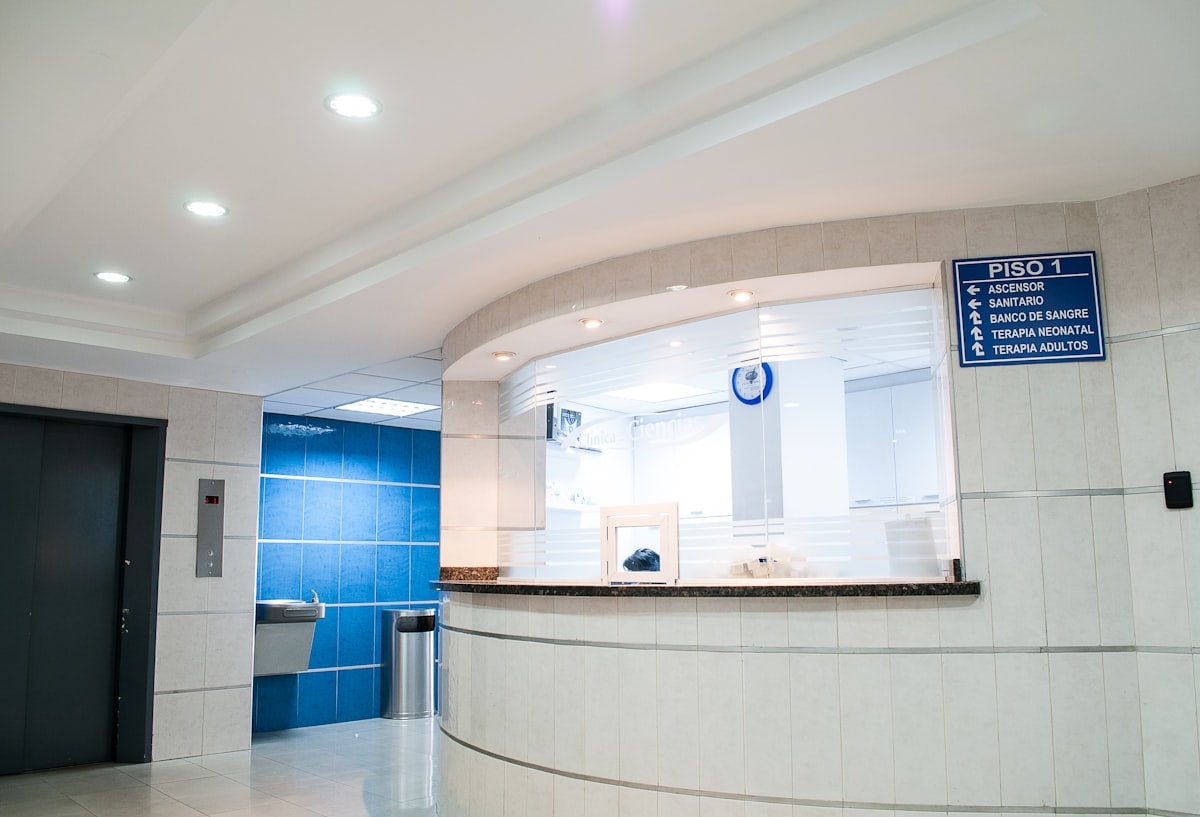 Hospital corridor — health claim process