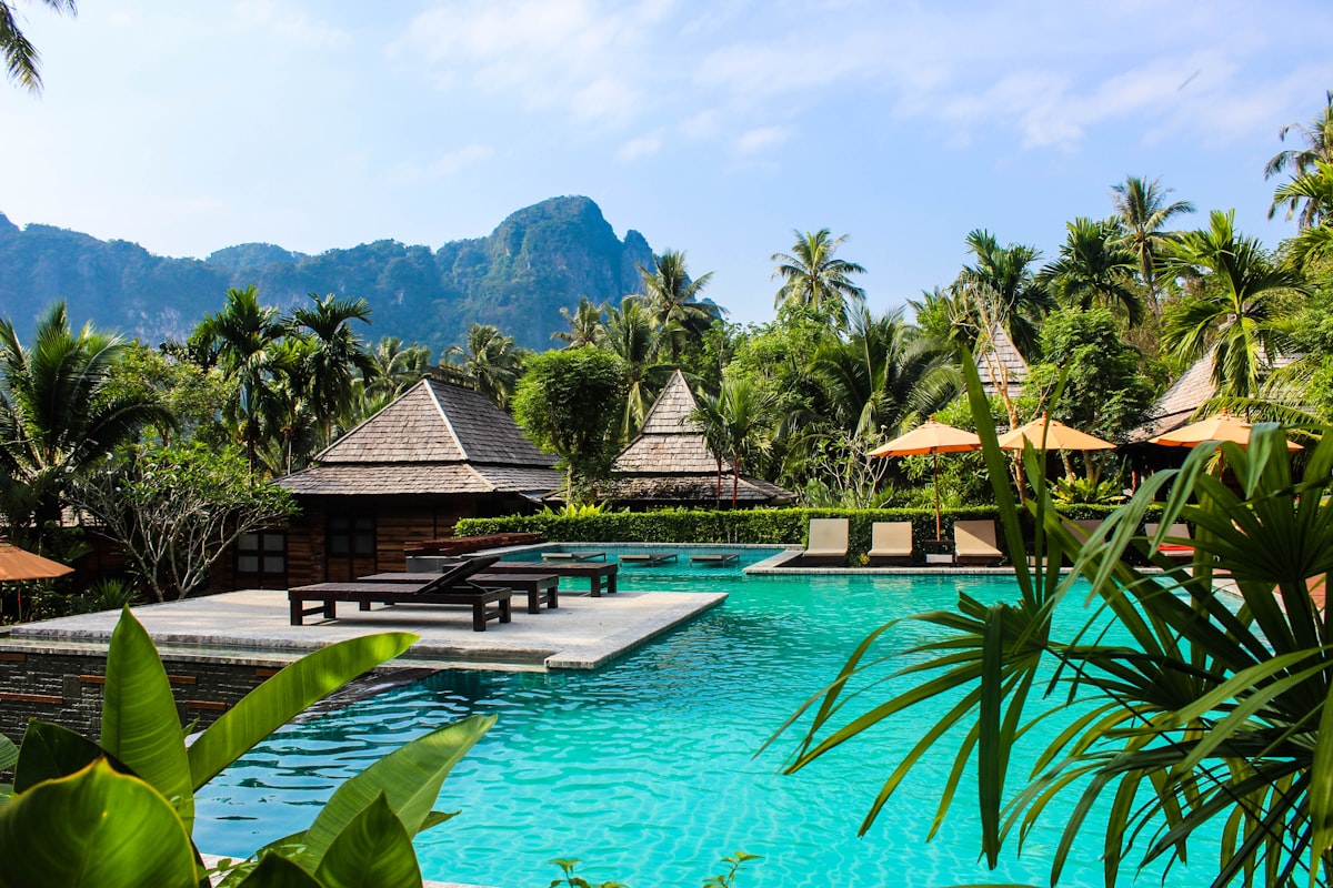 The infinity pool at golden hour