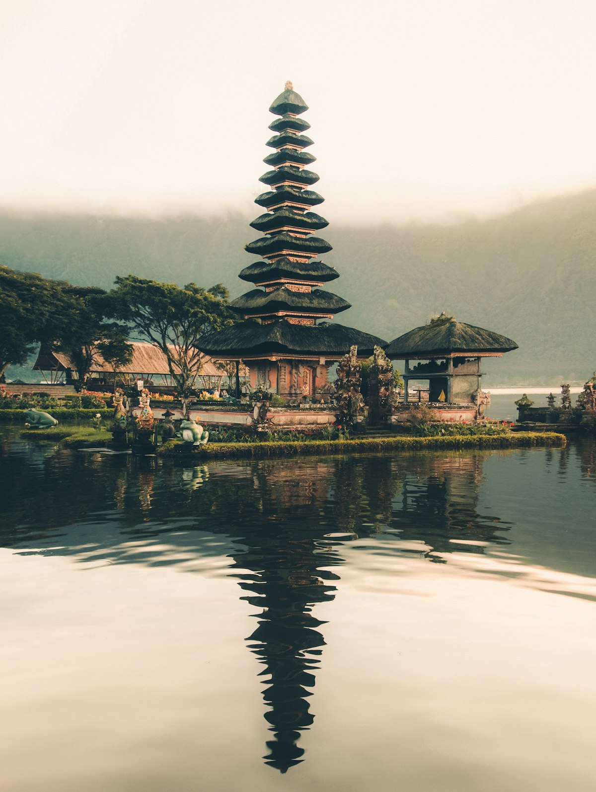 Ubud temple surrounded by jungle