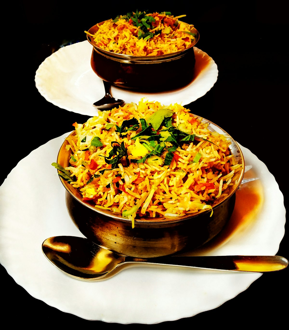 Behind the biryani