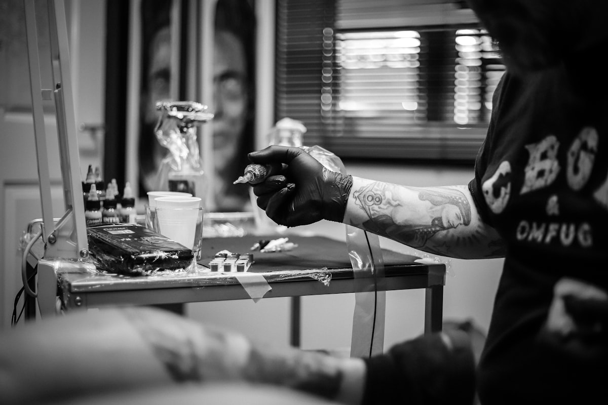 Detail of finished tattoo work